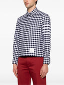 Thom Browne Utility Shirt With Patch Pocket In 4 Bar Gingham Check Flannel