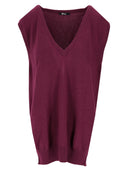 La Rose La Rose Knitwear Gilet Oversize Viola Vino