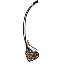 Ganni Bou Heart Leopard Print Charm