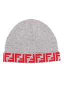 Fendi Jr Junior Beanie Ff Réversible