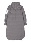 Thom Browne Down Filled Below Knee Hooded Shirtdress W/ 4 Bar In Military Ripstop