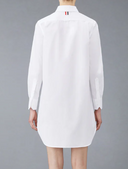 Thom Browne Thigh Length Point Collar Shirtdress W/ Rwb Grosgrain Placket In Solid Poplin