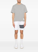 Thom Browne Oversized Short Sleeve Tee W/ Rwb Knit Trim In Medium Weight Jersey