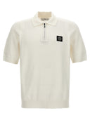 Stone Island Logo Patch Knitted Polo Shirt