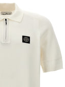 Stone Island Logo Patch Knitted Polo Shirt
