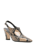 Aeyde Maude Snake Print Calf Leather Hazelnut