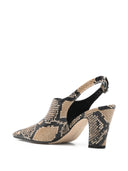 Aeyde Maude Snake Print Calf Leather Hazelnut