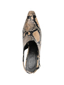 Aeyde Maude Snake Print Calf Leather Hazelnut