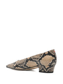 Aeyde Rory Snake Print Calf Leather Hazelnut