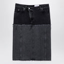 Gonna di denim nera di Alexander MC Queen Two Tone