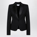 Alexander Mc Queen Black Single Breasted Jacket In Wool