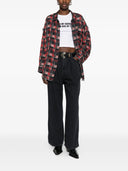 R13 Reversible Shredded Seam Drop Neck Shirt