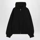 Balenciaga gewaschen schwarz geflippte uni regelmäßige Fit Reißverschluss Hoodie