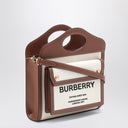 Burberry -Taschen -Einkaufstasche in Leinwand und Leder