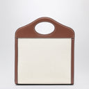 Burberry -Taschen -Einkaufstasche in Leinwand und Leder