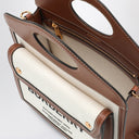 Burberry -Taschen -Einkaufstasche in Leinwand und Leder