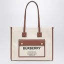 Burberry Freya Small Beige/Leather Tote