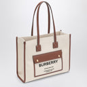 Burberry Freya Small Beige/Leather Tote
