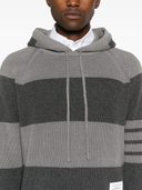 Thom Browne Striped Knitted Hoodie