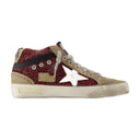 Mid Star Sneakers Golden Goose Deluxe Brand Leather Burgundy