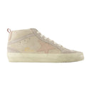 Mid Star Sneakers Golden Goose Deluxe Brand Leather Beige