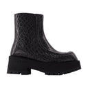 Zip Booties In Black Leather