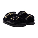 Fussbett Slides In Black Leather