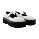 Bumper Chunky Flats In White Leather