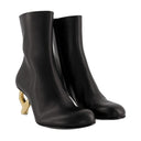 Chain Ankle Boots In Black Leather