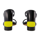 Bulky Slides Off White Black/Yellow Leather