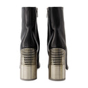 Silver Spring Ankle Boots Off White Leather Black/ Silver