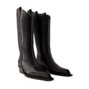 For Walking Boots Off White Leather Black