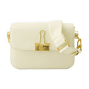 Hobo Plain Binder Bag Off White Leather Beige