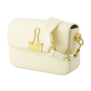Hobo Plain Binder Bag Off White Leather Beige