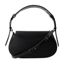 Clam Hobo Bag Off White Leather Black