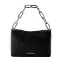 Block Quote Bag Off White Leather Black/ Silver