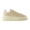 H ränder sneakers hogan läder beige