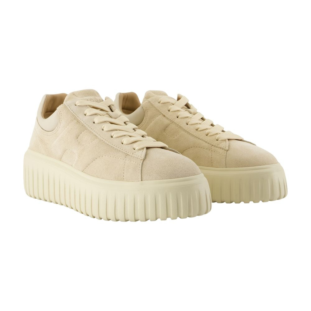 H ränder sneakers hogan läder beige