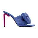 Allen Bow Strass Pop Mules In Blue/Pink
