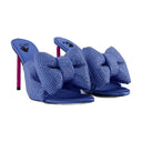 Allen Bow Strass Pop Mules In Blue/Pink