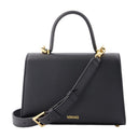 Petit sac de poignée supérieure Versace en cuir noir