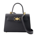 Petit sac de poignée supérieure Versace en cuir noir