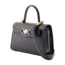 Petit sac de poignée supérieure Versace en cuir noir
