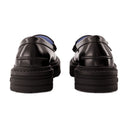 Loafers Calf Leather Flat Shoes Versace Calfskin Black