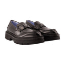 Loafers Calf Leather Flat Shoes Versace Calfskin Black