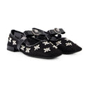 Gianni Ribbon Flat Shoes Versace Leather Black