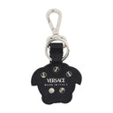 Couchette de porte clé Versace en cuir noir