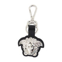 Couchette de porte clé Versace en cuir noir