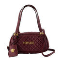 Mini skuldertaske Versace Leather Bourgogne