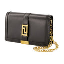 Greca Goddess Wallet On Chain Versace Leather Black